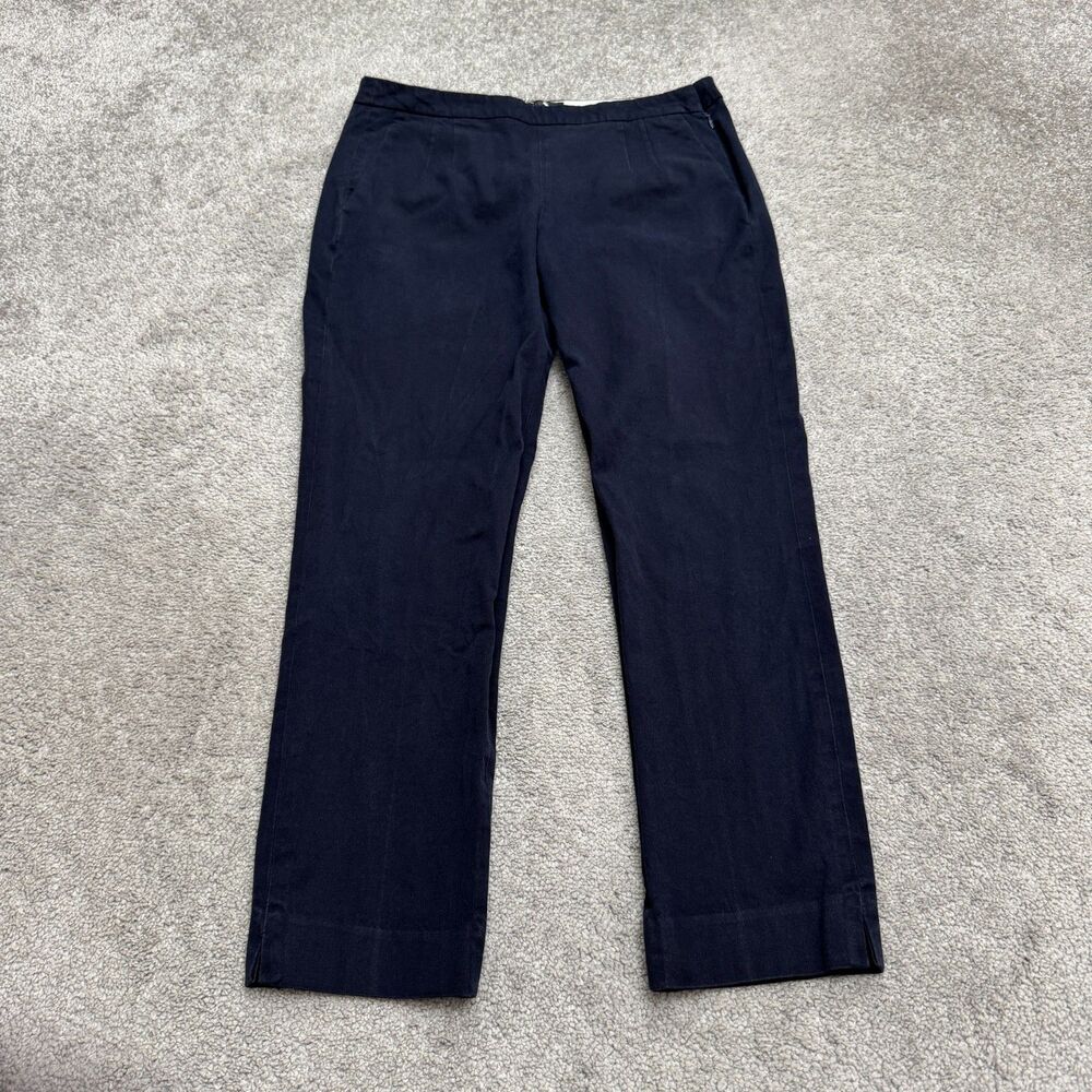 J.Crew Martie Ankle Dress Pants Womens 4 Navy Blue Stretch Side Zip Pockets Slim